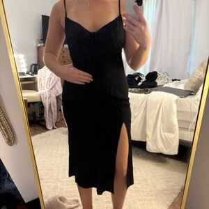 Forever 21 Black Midi Dress with Slit